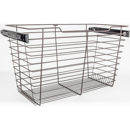 HARDWARE RESOURCES Dark Bronze Closet Pullout Basket with Slides 16"Dx29"Wx17"H POB1-162917ORB